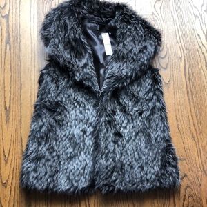 WHBM faux fur vest size S
